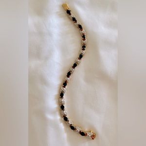 Vintage CZ sapphire & Diamond tennis bracelet. (Cubic Zirconia stones)